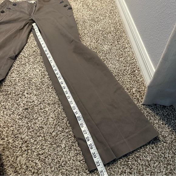LOFT Mid-Waist Academia Bootcut Sailor Style Trousers in Gray Brown, Size 6 - Picture 5 of 11